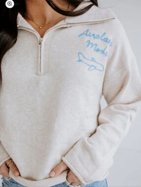 Airplane mode Half zip Pullover Fleece Boutique Small Wishlist